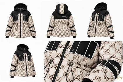 کاپشن ترکیبی کمر گتر Gucci