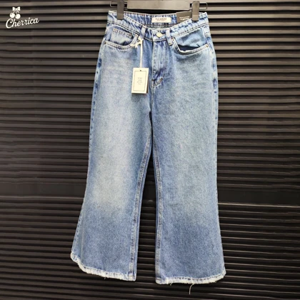 شلوار جین زنانه کراپ فلر کد 19