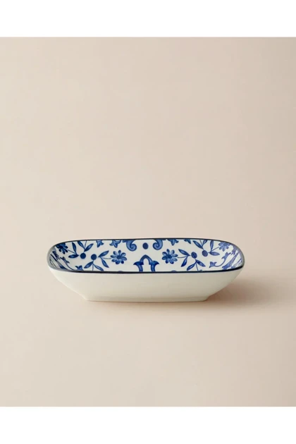 بشقاب سرو Madame Coco مدل Reve Bleu Ellis Bone China - آبی/سفید