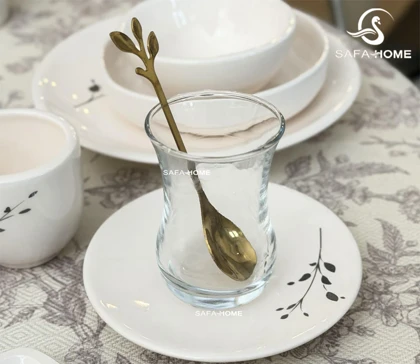 سرویس صبحانه خوری دوژان طرح برگ نقره‌ای 25 پارچه