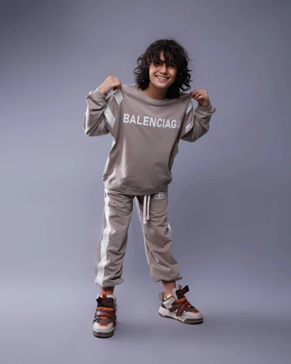 بلوز شلوار پسرانه بالنسیاگا Balenciaga کد 3130 رنگ طوسی