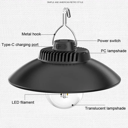 لامپ پروژکتور شارژی و قلاب دار مدل JX-1566