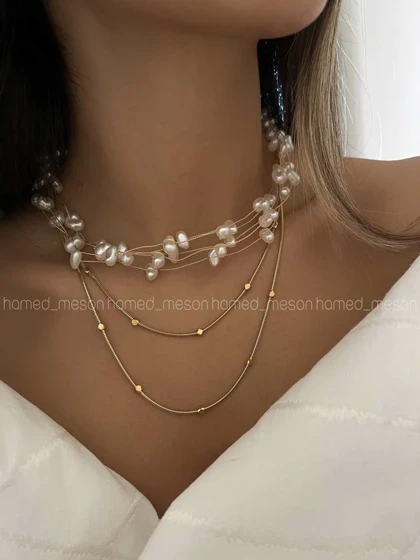 گردنبند ترکیبی سنگی