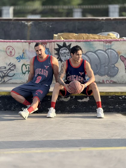 ست رکابی و شلوارک CHICAGO بسکتبالی بدنسازی طوسی