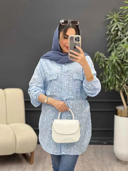 شومیز دو جیب گلی