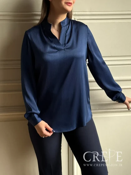 شومیز یقه فرنچ راه راه