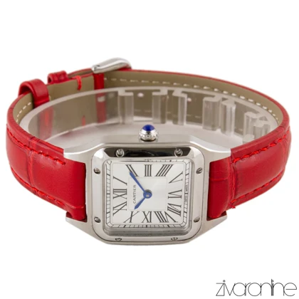 ساعت کارتیر سانتوس دومونت بند قرمز 104073