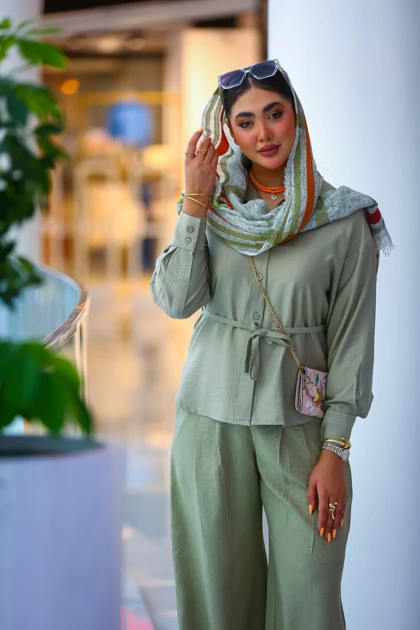 مانتو بابوس کمربند دار