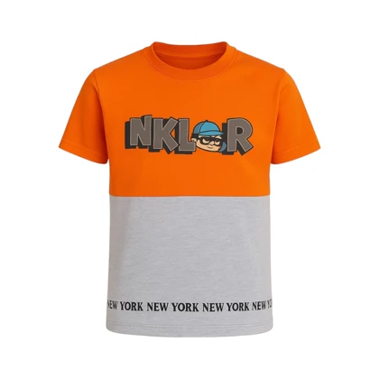 ست تیشرت آستین کوتاه و شلوارک راحتی پسرانه مدل PJ1398