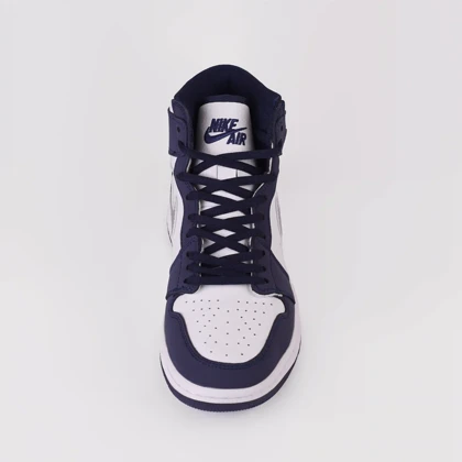 کتانی مستر ساق‌دار مدل air jordan سفید سرمه ای کد 0001