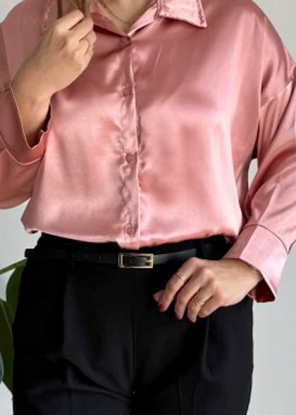 شومیز ساده ساتن ال ایکس