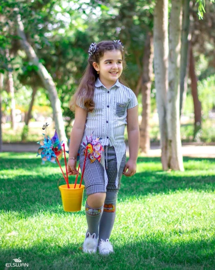 جوراب بالا زانو بچگانه گارفیلد دو رو