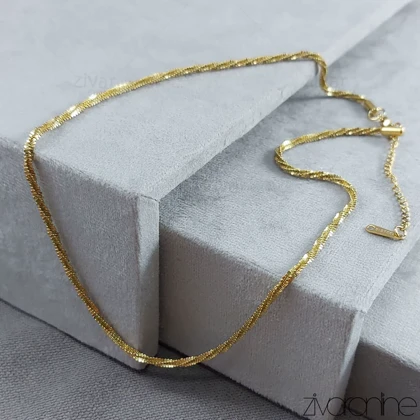 گردنبند مدل خاویاری استیل طلایی 50160