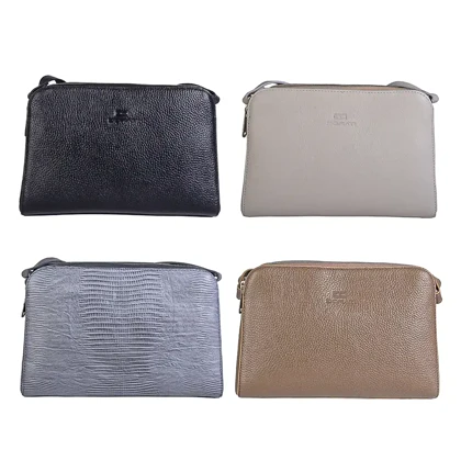 کیف دوشی چرم زنانه 3 زیپ