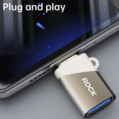 تبدیل و اوتی‌جی USB به تایپ‌سی راک مدل ROCK L12