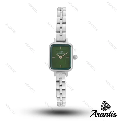 ساعت دنیل ولینگتون زنانه مینی Quadro سیلور صفحه سبز w-10840