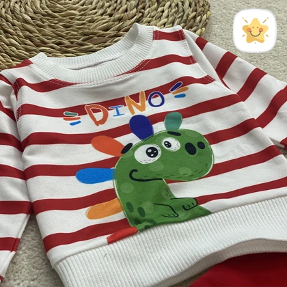بلوز شلوار پسرانه DINO راه راه نقلی