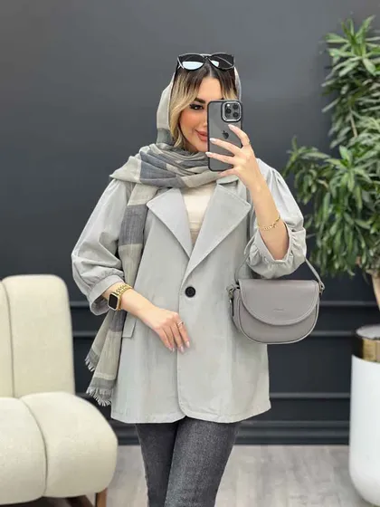 مانتو لینن تک دکمه