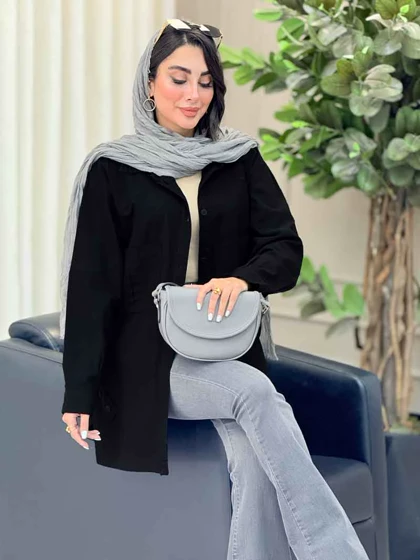 مانتو بغل سه دکمه دو جیب پیله