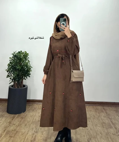 پیراهن مانتویی گلدوزی مهیاس