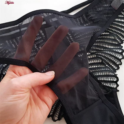 ست شورت و سوتین زنانه دانتل پروانه ای مشکی میسا کد 4735-6115