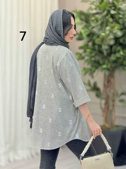 شومیز آستین پاکتی طرح دار