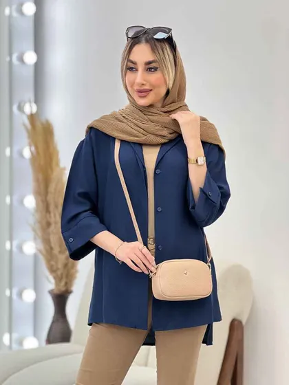 مانتو جلو دکمه بغل چاک