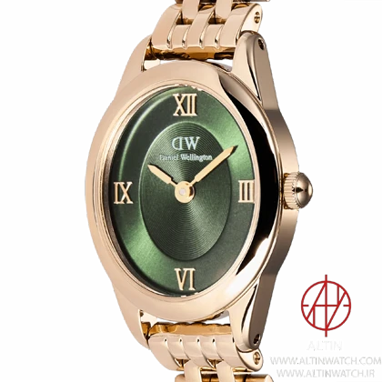 ساعت مچی زنانه دنیل ولینگتون (Daniel Wellington) مدل DW00100806 (کالکشن Ophelia Mini، صفحه سبز زمردی، بند رزگلد)