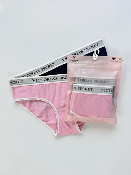 شورت اسلیپ زنانه نخ پنبه کمر کش شاین بسته 2 عددی ویکتوریا سکرت Victoria's Secret