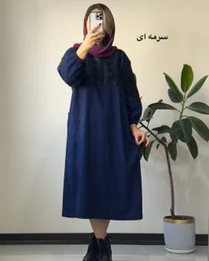 مانتو مخمل کبریتی ترنم 8