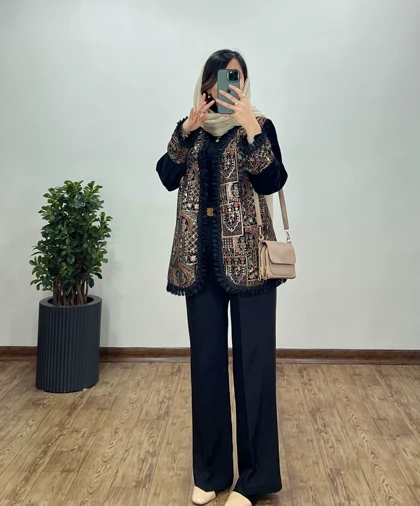 مانتو مجلسی سوزندوزی آدلین