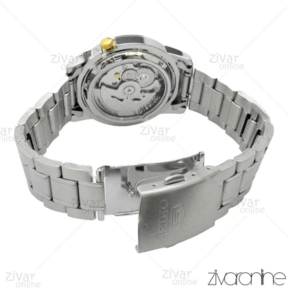 ساعت سیکو 5 اصل مردانه صفحه مشکی ایندکس طلایی اتوماتیک 104169