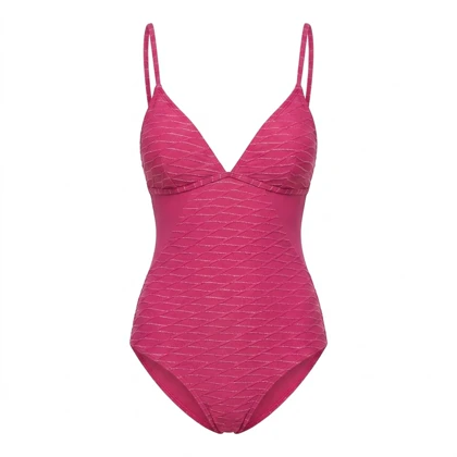 مایو یک‌تکه Cupshe مدل Pink Lurex V-Neck