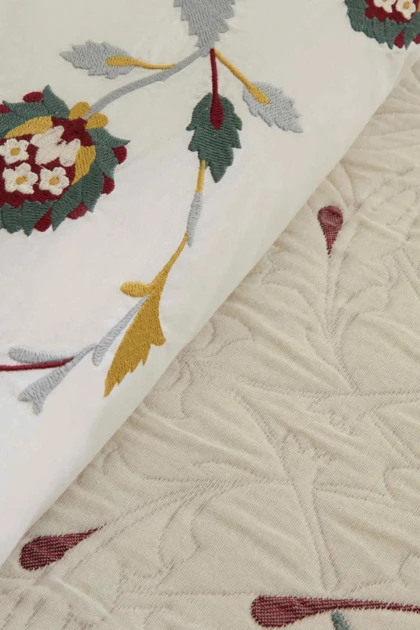 سرویس روتختی دو نفره Karaca Home مدل Oliveto پنبه و پلی‌استر - سفید