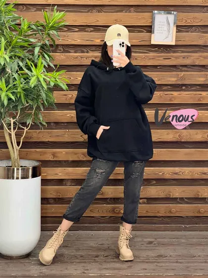 هودی کلاهدار ساده