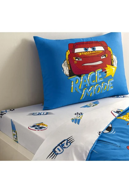 سرویس روتختی یک نفره Taç مدل Disney Cars Let' s Race پنبه - چندرنگ