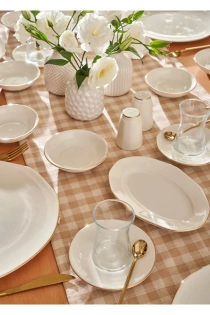 سرویس صبحانه‌خوری 6 نفره Bella Maison مدل Opal Porselen - طلایی
