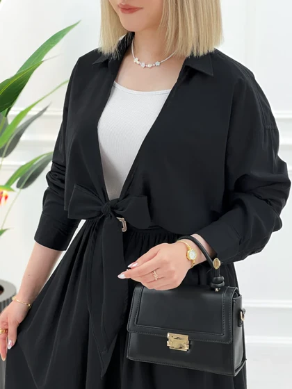 شومیز کراپ جلوگره زنانه مانیا