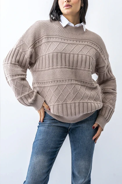 بافت آستین بلند طرحدار زنانه