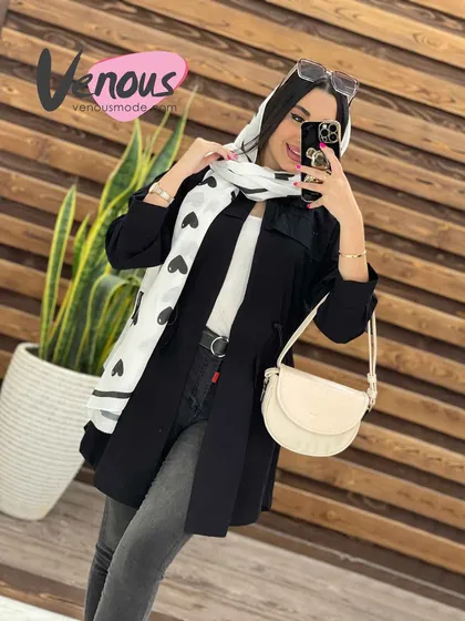 مانتو لینن ژیله دار سه دکمه