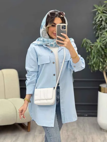 مانتو جیب نما بغل سه دکمه