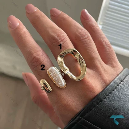 انگشتر طرح دار طلایی Ring-8911-L