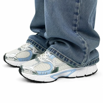 کفش کتانی مردانه رانینگ مدل نایکی V5 سفید آبی طوسی Nike V5