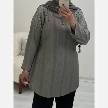تونیک زنانه مراکشی سرشانه نگین‌دار