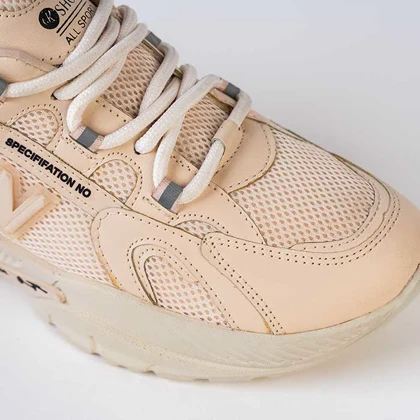 کفش و کتانی اسپرت زنانه و دخترانه مدل نیوبالانس NEW BALANCE رنگ کرم
