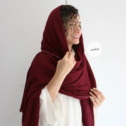 شال پلیسه لمه دوزی مدل ریحون
