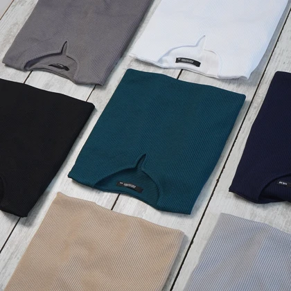 تیشرت آستین کوتاه یقه کوبایی مشکی مردانه مدل Asam