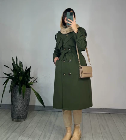 بارانی بلند غزال(ایراد دار)