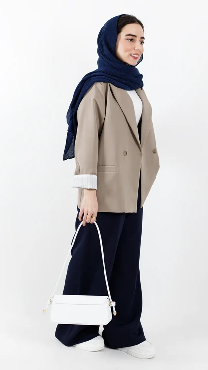 کت دو دکمه آستین راه راه