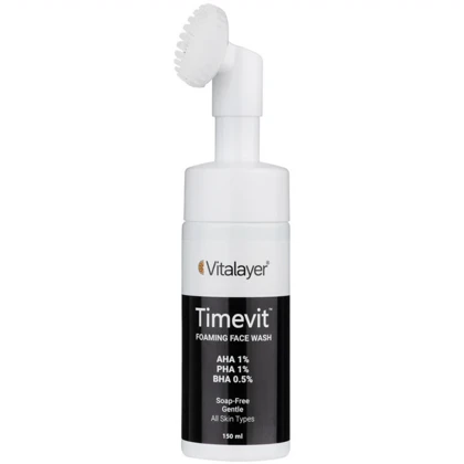 فوم شستشو صورت ویتالیر مدل Timevit مناسب انواع پوست حجم 150ml